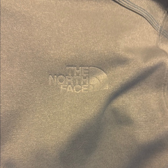 The North Face Light Gray Hoodie with Blue Zipper - Picture 2 of 6
